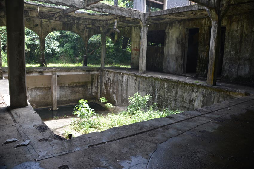 Ruins of an old swimming pool in the U.S. Barracks on Corregidor