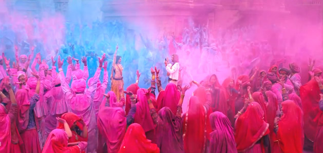 Scene depicting the two main characters flirting during India's Holi Festival of Colours