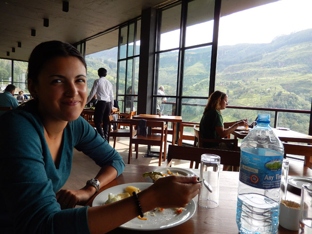 Lunch overlooking the mountains of Sri Lanka.