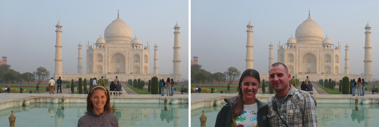 I can always photoshop us at the Taj Mahal later in life, right?