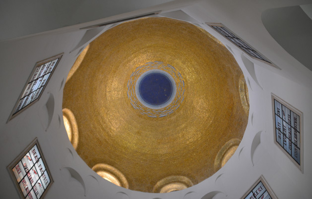 The ceiling inside the Church of the Beatitudes.