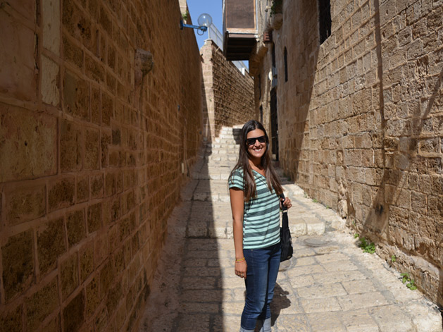 Alissa in the streets of Jaffa,
