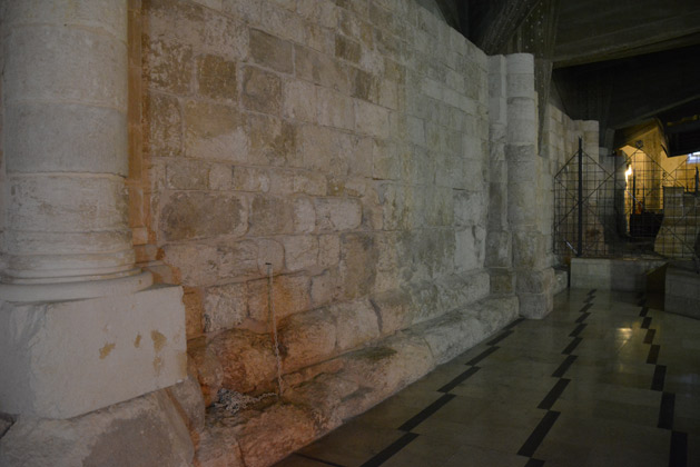 The remains of the wall from the Crusader's church.
