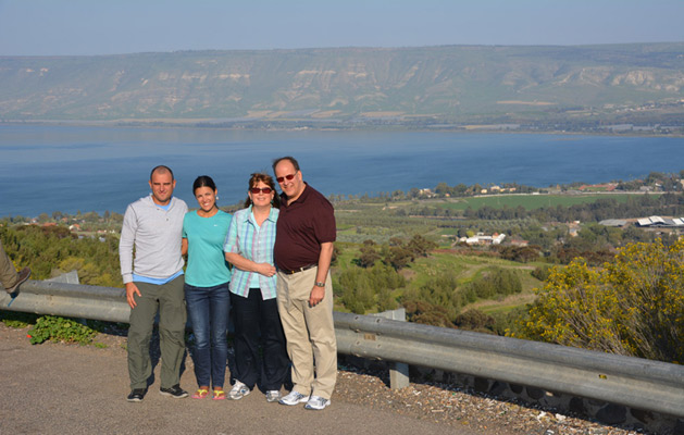 Our first view of the Sea of Galilee.
