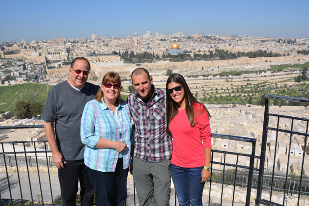 Our first view of the Old City of Jerusalem.
