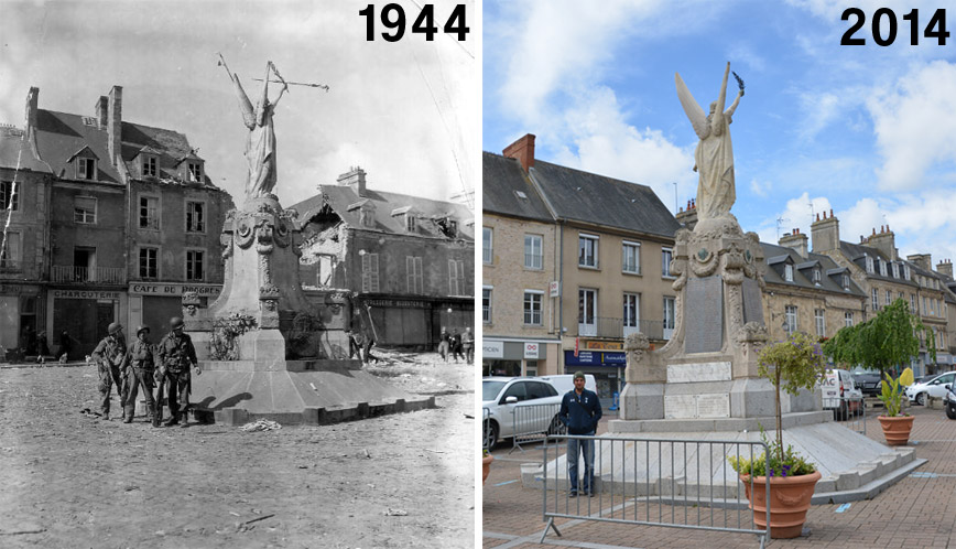 carentan-statue-then-now