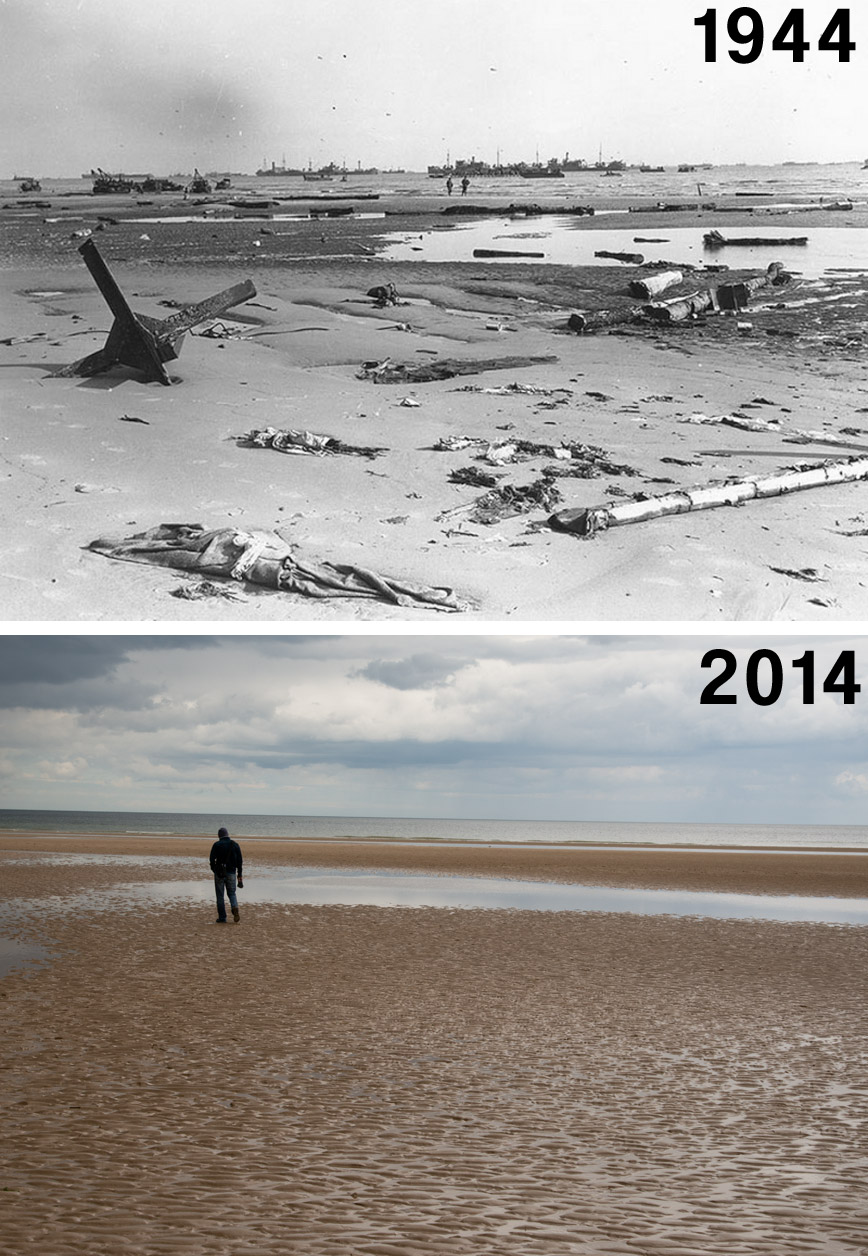low-tide-normandy-then-now